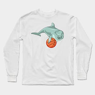 Dolphin with Basketball Long Sleeve T-Shirt